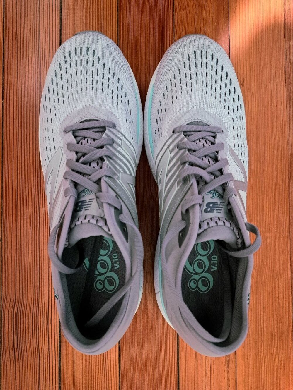 Brand-New New Balance Sneakers Size 11.5 in Gray With Aqua Trim